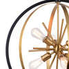 Vaxcel Estelle Brass Black Mid Century Modern 6 Light Globe Sputnik Pendant P0341